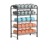 OYEAL Water Bottle Storage Rack 5 Tier Bottled Water Holder Organizer Freestanding Floor Beverage Soda Drink Stand Shelf for Kitchen Pantry Can Storage, Hold 30 Bottles, Black