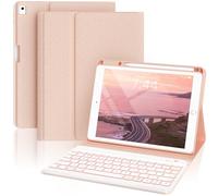OYEEICE Anti-Falloff Keycap Keyboard Case for iPad 9th/ 8th/ 7th Generation 10.2 Inch, Enlarged Keycap Keyboard for iPad Pro 10.5 /iPad Air 3rd Gen (Pink, classic style)