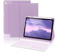 OYEEICE Anti-Falloff Keycap Keyboard Case for iPad 9th/ 8th/ 7th Generation 10.2 Inch, Enlarged Keycap Keyboard for iPad Pro 10.5 /iPad Air 3rd Gen (Purple, classic style)