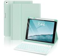 OYEEICE for iPad 6th 5th Generation Case with Keyboard 9.7 inch & Air 2nd- 7 Color Backlit Wireless Keyboard with Pencil Holder for iPad 6th/5th Pro 9.7'' Air 2/1- Green