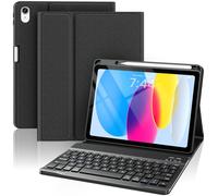 OYEEICE Keyboard Case for iPad 10th Generation 10.9" 2022, Wireless Detachable Folio Cover with Pen Holder for iPad A16 11th Gen 2025 with Pen Holder (Black, Classic Style No Backlit)