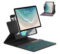 OYEEICE Magnetic Keyboard Case for iPad Air 5th 4th Generation 10.9 inch Pro 11 1st/2nd/3rd/4th, 7 Color Backlight BT Keyboard Folio with Pencil Holder 2022 2021 2020 2018 (Black