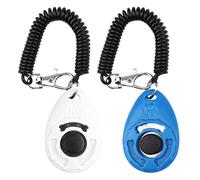 OYEFLY Dog Clicker [2 Pieces, Multi-Color] Training Clicker with Carry Strap for Dog, Cat, Horse (Blue and White)