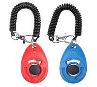 OYEFLY Dog Clicker [2 Pieces, Multi-Color] Training Clicker with Carry Strap for Dog, Cat, Horse (Red and blue)