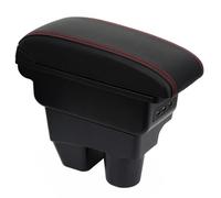 OYHCM For Toyota Yaris GR Yaris Elegant 2020-2024 Armrest Auto Centre Console Interior Storage Box Arm Rest Dual Compartments Leather Black with Red Stitches