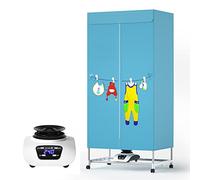 OYhmc 1000W Electric Clothes Airer Dryer, Aluminum Home Portable Laundry Dryer Machine with Remote Control Adjustable Timer, Heated Clothes Airer 2-Tier