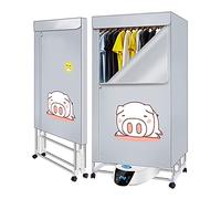 OYhmc 2 Tier Indoor Electric Clothes Dryer Airer with Warm Air Drying Wardrobe, 2300W Energy Efficient for All Fabrics - 70x50x148cm