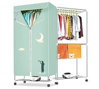 OYhmc 2 Tier Indoor Electric Clothes Dryer Warm Air Drying Wardrobe,1000W Energy Efficient PTC Heating 180min Timer for All Fabrics