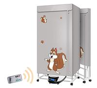 OYhmc 2300W Foldable Electric Clothes Airer Dryer, Stainless Steel Home Portable Laundry Dryer Machine Adjustable Timer, Large Capacity 15kg Double Layer Heated Clothes Airer