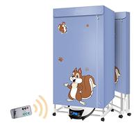 OYhmc 2300W Foldable Electric Clothes Airer Dryer, Stainless Steel Home Portable Laundry Dryer Machine Adjustable Timer, Large Capacity 15kg Double Layer Heated Clothes Airer