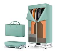 OYhmc 2600W Electric Clothes Dryer, Heated Clothes Airer with Cover, 2 Tier Indoor Electric Warm Air Drying Wardrobe, Large Capacity