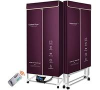 OYhmc 3 Tier Indoor Foldable Electric Clothes Dryer, Warm Air Drying Wardrobe, 2000W Energy Efficient 240 Minutes Timing, for All Fabrics