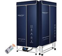 OYhmc 3 Tier Indoor Foldable Electric Clothes Dryer, Warm Air Drying Wardrobe, 2000W Energy Efficient 240 Minutes Timing, for All Fabrics