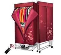 OYhmc Foldable 3-Tier Clothes Drying Machine, 2300W Warm Air Heated Drying Wardrobe Indoors, Stainless Steel Drying Rack with Remote Control