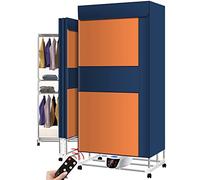 OYhmc Heated Clothes Airer 3-Tier Large Capacity Electric Clothes Dryer Energy Saving Portable Drying Rack Laundry with 240min Timer, 1500W for House Living Room Indoor