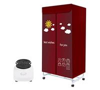 OYhmc Home Electric Clothes Dryer 1000W Large Capacity 15kg Double Layer Stainless Steel Energy-Efficient Indoor Wet Laundry Warm Air Drying Wardrobe