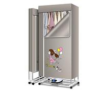 OYhmc Indoor Silent Clothes Dryer 2300W Electric Laundry Airer Energy-Efficient Foldable Wet Laundry Warm Air Drying Wardrobe for Living Room (Anion)