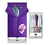 OYhmc Purple Electric Clothes Dryer 1000W Large Capacity 15kg 25 Items Energy-Efficient Indoor Wet Laundry Warm Air Drying Wardrobe