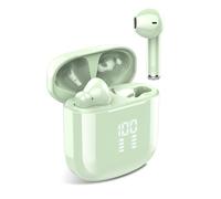 OYIB Bluetooth Headphones, 2024 Headphones Wireless Bluetooth 5.3 In-Ear Headphones with ENC Mic, 25 Hours Deep Bass Wireless Earbuds, Touch Control, IP7 Waterproof Earphones, LED Display, Green