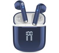 OYIB Wireless Earbuds, Bluetooth 5.3 Headphones in Ear with Stereo Sound, 4 ENC Noise Cancelling Mic Bluetooth Earbuds 25H Playtime, LED Display Wireless Earphones IP7 Waterproof, Deep Blue