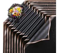 Oyiclyea 20 Sheets Waterproof Flower Wrapping Paper, Black, 58 x 58 cm, Elegant, Versatile for Multiple Occasions