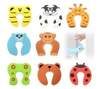 Oyiclyea Child Safety Anti Door Slam 8 Pcs Cartoon Animal Baby Proof Foam Safety Door Guards,C Shaped Design,Soft Foam Pad,Suitable for Most Doors,Reusable,Prevents Baby's Fingers from Being Pinched