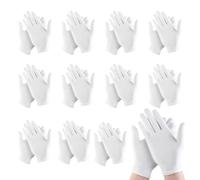 Oyiclyea Cotton Work Gloves 12 Pairs X-Large White Elastic Cotton Gloves,Unisex,Soft and Reusable,for Dry Hand Moisturizing,Cosmetic Eczema,Handling Wedding Dress,Hand Spa and Coin and Jewelry Inspec