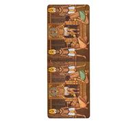 Oyihfvs Ancient Egyptian Egypt Pattern Non Slip Rubber Yoga Mat, 1mm Thick Fitness Safe Exercise Mat with Bag, Durable Folding Workout Mat for Pilates and Floor Exercises