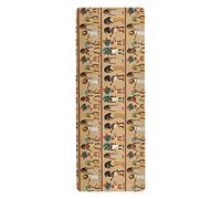 Oyihfvs Ancient Egyptian Egypt Pattern Non Slip Rubber Yoga Mat, 1mm Thick Fitness Safe Exercise Mat with Bag, Durable Folding Workout Mat for Pilates and Floor Exercises