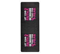 Oyihfvs Breast Cancer Awareness Pink Ribbons Non Slip Rubber Yoga Mat, 1mm Thick Fitness Safe Exercise Mat with Bag, Durable Folding Workout Mat for Pilates and Floor Exercises