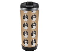 Oyihfvs Cavalier King Charles Spaniel Stainless Steel Water Bottle, Leak-Proof Hot Cold Insulated Travel Mug, Double Walled with Handle Thermo Cup Bottle 13 Oz