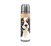 Oyihfvs Cavalier King Charles Spaniel Stainless Steel Water Bottle Leak-Proof Vacuum Insulated Travel Coffee Mug Double Walled Genuine Leather Cover Holder 17 Oz