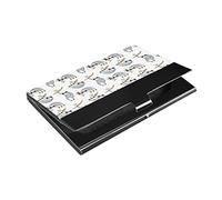 Oyihfvs Cute Grey Sloths on Tree Branches with Green Leaves on White Business Card Holder Leather, Slim Credit Card Case Stainless Steel Wallet for Women and Men Unisex Business Card Holder