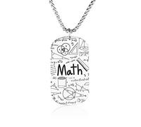 Oyihfvs Mathematical Math Formula Equation Graffiti Handwriting Icon Pendant Jewelry, Lightweight Keepsake Memorial Necklace for Men Women Gift, Titanium Steel Dog Necklace Keychain Tag Jewelry