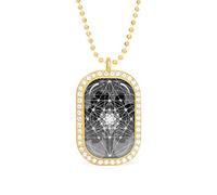 Oyihfvs Tree with Sacred Geometry Symbols Elements Circles and Star Golden Diamond Pendant Jewelry, Keepsake Memorial Necklace for Men Women Gift, Alloy Dog Necklace Keychain Tag Jewelry