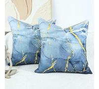 OYIMUA Blue Cushion Covers 50cm x 50cm Chenille 2 Pack Soft Square Cushion Cover 20 x 20 Luxury Decorative Pillowcases Neutral Modern Throw Pillow Covers Sofa Bedroom Living Home Decor