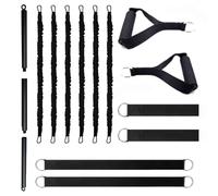 OYINDIZ Resistance Band Bar Set, 3 Section Pilates Bar Set for Working Out, Portable Home Gym Exercise Equipment for Men and Women with Handles Foot Straps and Fix Strap