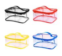 OYIWINMI 4 Pcs Clear Pvc Toy Storage Bags,Board Game Storage Bags,With Zipper, Waterproof,9.3x6.7x4.5 Inch Kids Toys Storage Organiser For Board Games, Building Blocks.
