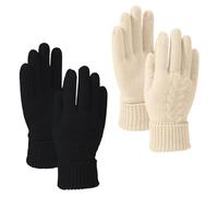 OYIWINMI Women's Winter Gloves, 2 Pairs, Touch Screen, Fleece Lined, Warm, Knitted, Soft, Elastic, Gifts for Women, Ideal for Cold Weather and Everyday Use