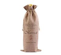 Oykrueats Retro Drawstring Wedding Wine Bag Made of Jute Bag, Reusable, Simple Wine Bottle Packaging, Lightweight Wine Bottle Bag, Interesting Wine Packaging for Wedding Banquet, brown, Retro