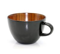 OYL Jujube Wood Big Coffee Mugs,Japanese Natural Wood Soup Bowls,Handcraft Beer Mugs with Handle,Scald-Proof,Healthy and Eco-Friendly,400 ml