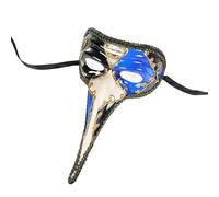 Oyolan Carnival Venetian Plague Doctor Jester Mask Wedding Decoration Night Accessory Rave Supply for Party Blue One Size
