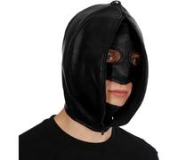 Oyolan Double Layer Pu Leather Hood Mask Zipper Restraint Mask Headgear For Party Club Costumes Black for Men L