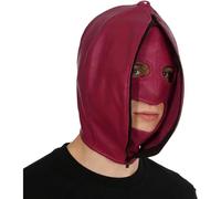 Oyolan Double Layer Pu Leather Hood Mask Zipper Restraint Mask Headgear For Party Club Costumes Hot Pink for Men L