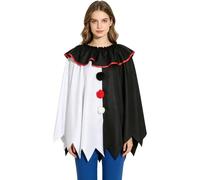 Oyolan Joker Cape Fancy Dress Up for Pageant Extravaganza Gala Black White A One Size