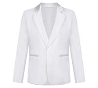 Oyolan Kids Boys Long Sleeve Blazer Jacket Coat Dress Suit for Wedding Evening Dance Party 03 White 5-6 Years