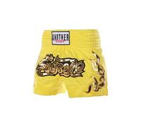 Oyolan Kids Boys Metallic Muay Thai Shorts MMA Martial Arts Boxer Shorts Grappling Training Trunks Bottoms Yellow 8-12 Years