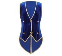 Oyolan Kids Boys Steampunk Renaissance Tailcoat Medieval Victorian Jacket Waistcoat Royal Blue 9-10 Years