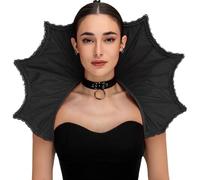 Oyolan Velvet Vampire Stand Up Collar Victorian Gothic Queen Neck Collar For Halloween Cosplay Party Dress Up Black B One Size
