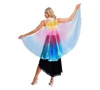 Oyolan Women's Shimmery Angel Wings Cloak Worship Dance Wings, Belly Dance Costume Props For Stage Show Colorful One Size